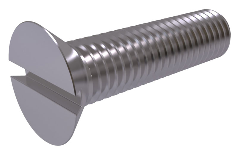 Metal screw in Flat head plow Brass m4x16-DIN 963-Uni 6109 