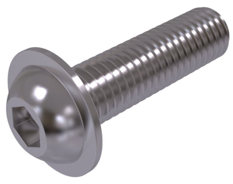 M6 Flanged Button Head Stainless Steel A2 Allen Socket Screws Bolts ISO 7380-2