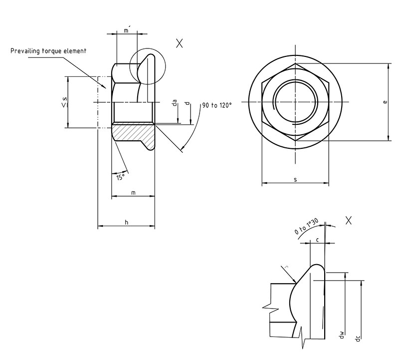 M6-1.0 Metric Hex Flange Stop Lock Nut Nylon Insert DIN 6926 6mm M6x1.0 ZY 10 