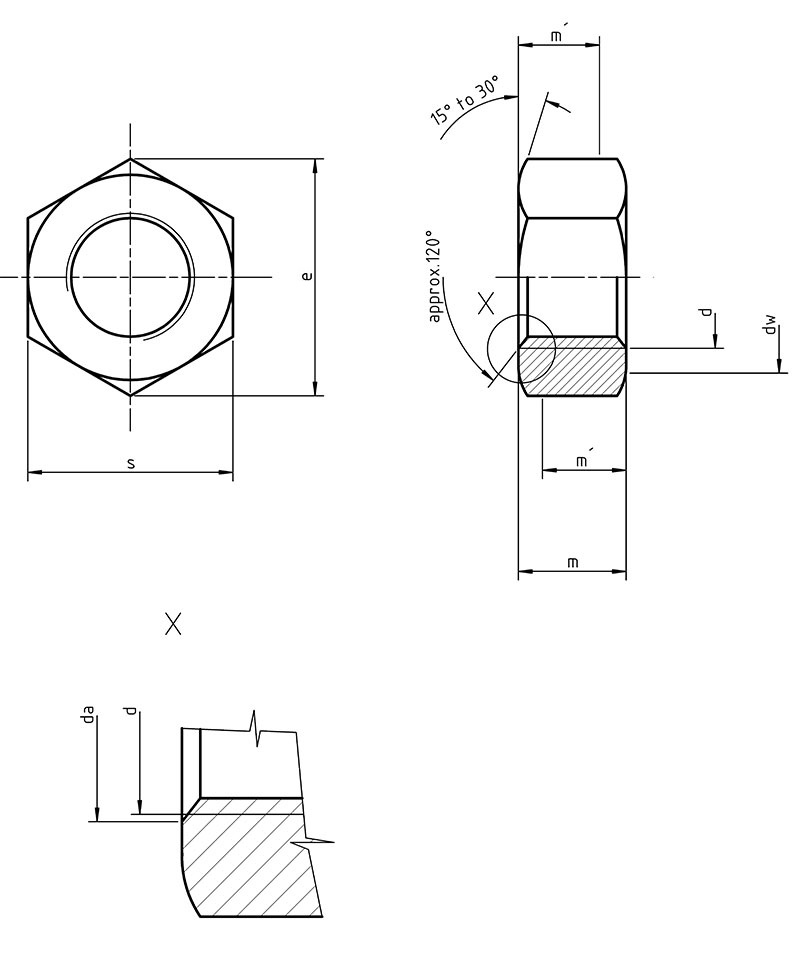 A2 70 Stainless Steel Hexagon Hex Nut DIN 934 M2.5 