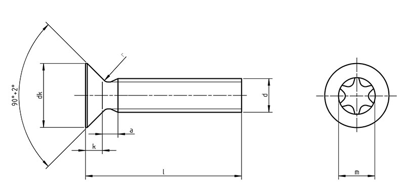 DIN 965 TX Countersunk Screws With TORX